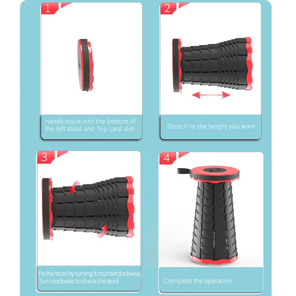 Portable Telescoping, Collapsible Stool Chair
