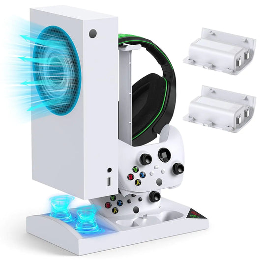 Charger Stand with Cooling Fan for Xbox series S Console and Controller Dual Charging Dock