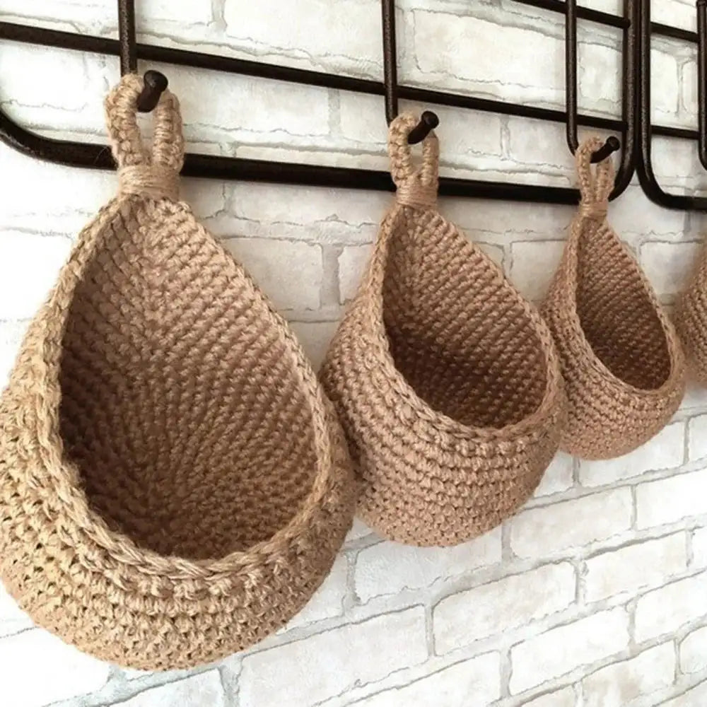 Teardrop Jute Nest Hanging Baskets