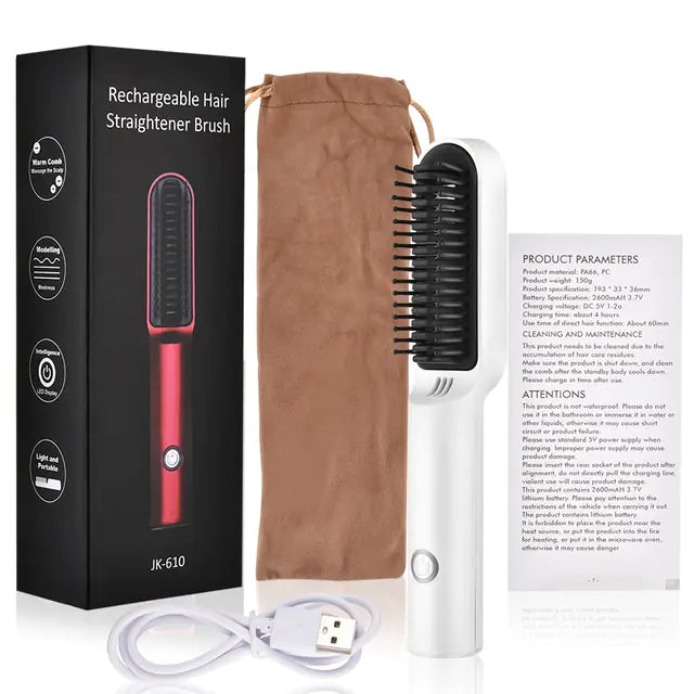 Ceramic Electric Hair Brush Straightener