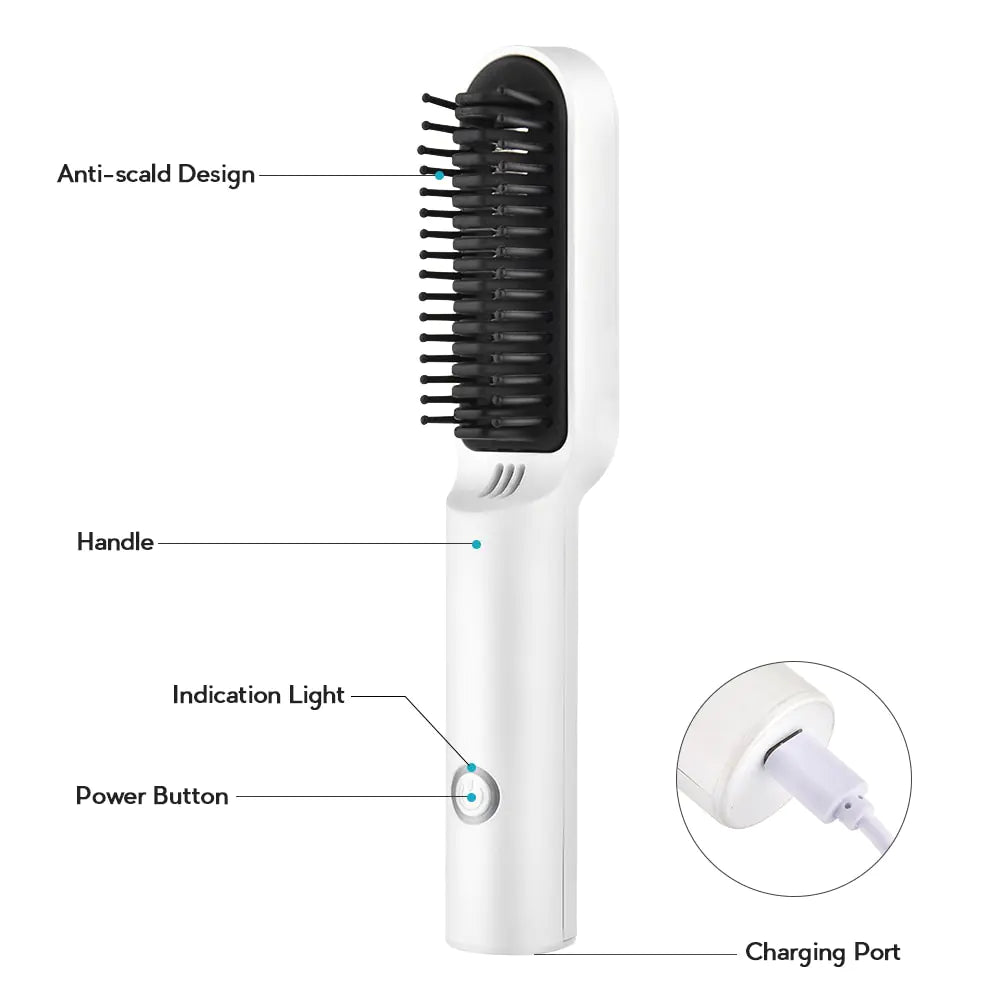 Ceramic Electric Hair Brush Straightener